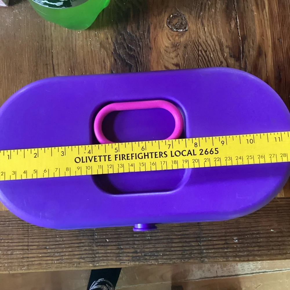 Jheri Redding Vintage Cosmetic Case in Teal, Pink and Purple